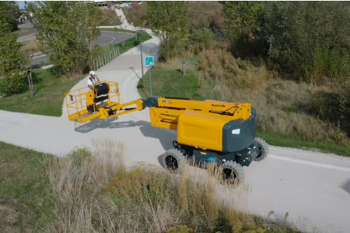 欧历胜HA16E电动越野曲臂式高空作业平台，重新定义！